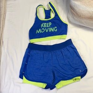 Exercise shorts set